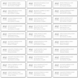 Simple Monogram Wedding Guest Names Address