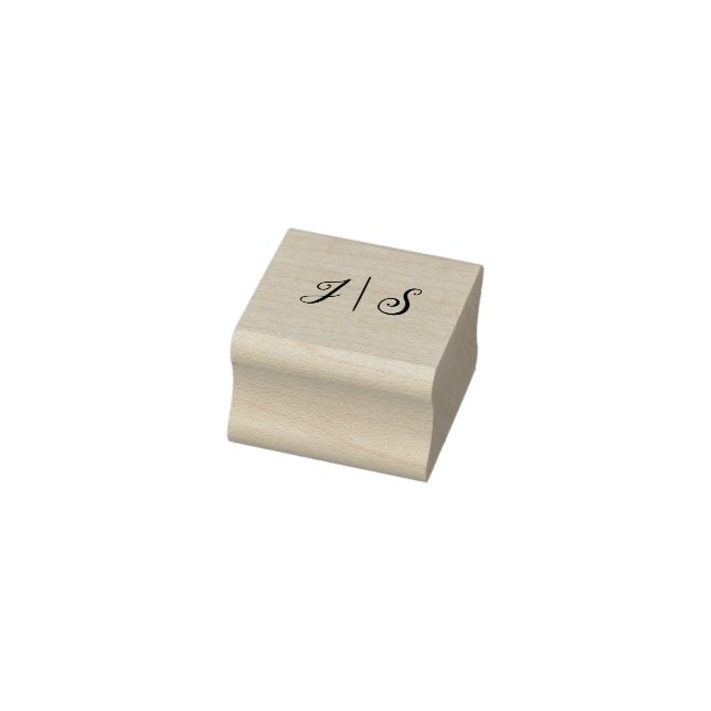 Simple Monogram Wedding Names Rubber Stamp (Stamp)