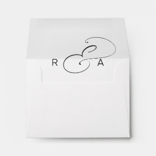 Simple Monogram Wedding Pre-Printed Address RSVP Envelope