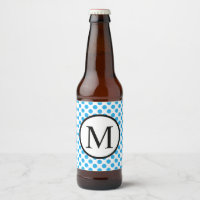 Simple Monogram with Blue Polka Dots