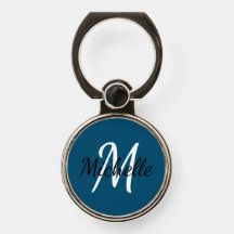 Simple Monogramme Bleu Foncé