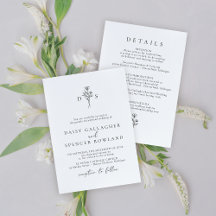 Simple Monogramme Mariage Invitation & Détails Ret