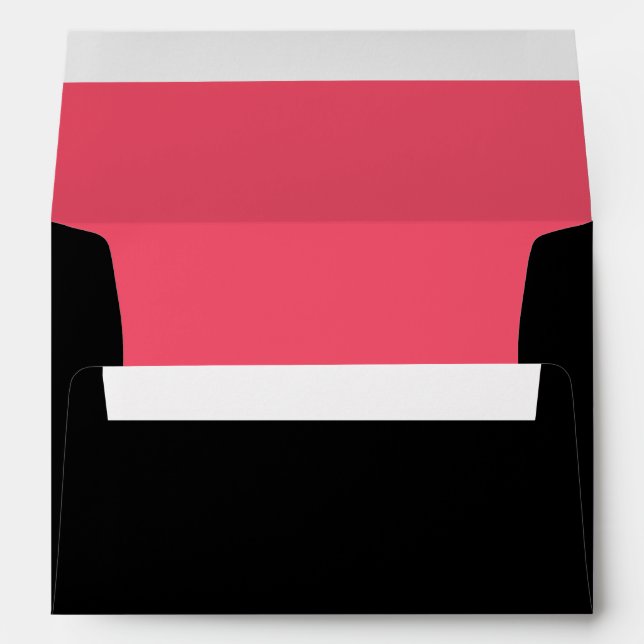 Simple monogramme moderne noir et rose Enveloppe (Dos (Bas))