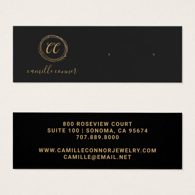 Simple Monogramme Or Joaillerie Designer Boucles d (Devant & derrière)