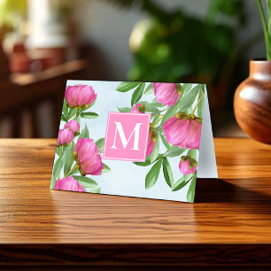 Simple Monogramme rose Floral Personnalisé