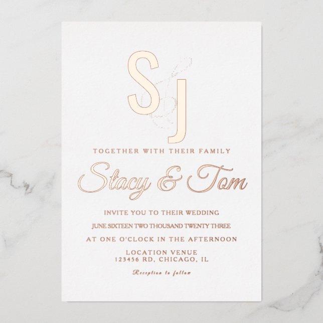 Simple Monogrammed Ampersand Gold Pressed  (Front)