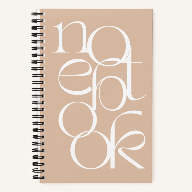 Simple Monogrammed Modern Minimalistic  Notebook (Front)