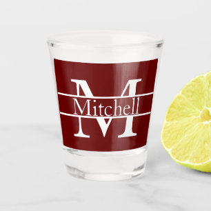 Simple Monogrammed Name Personalized Shot Glass