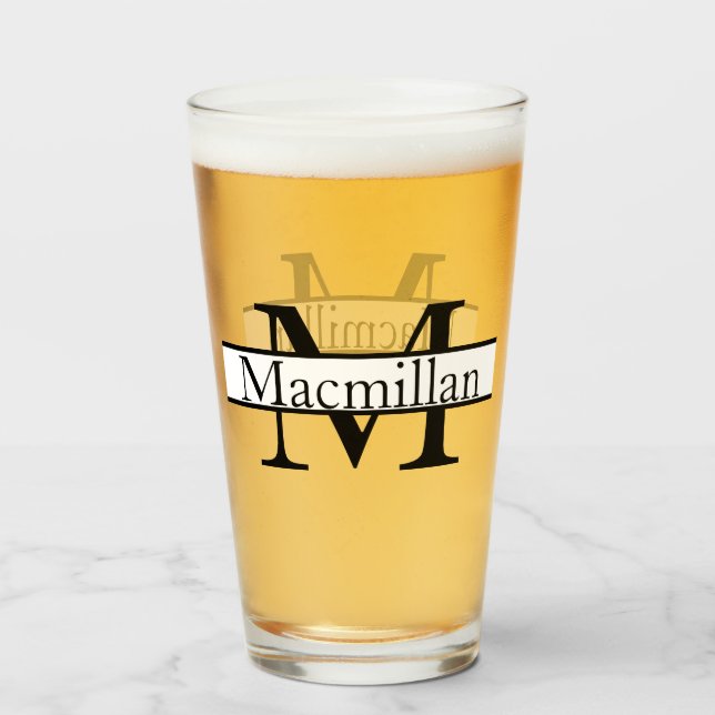 Simple Monogrammed Personalized Glass (Front Filled)