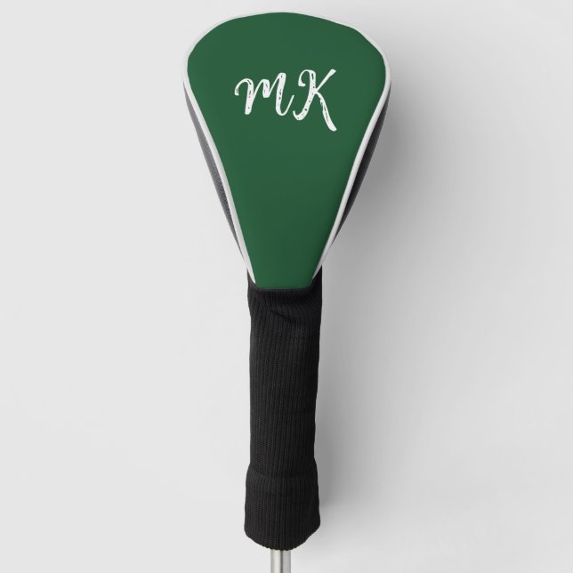 Simple Monogrammed Personalized Golf Head Cover (Front)