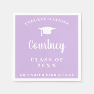Simple Mortar Board Modern Graduation Napkin