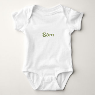 Simple Moss Green Personalized Name Baby Bodysuit