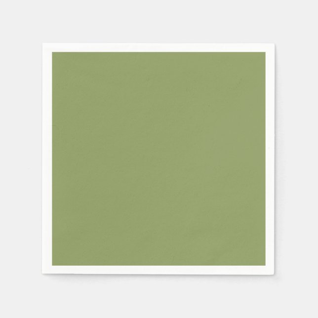 Simple Mossy Green No Typography Napkin (Front)