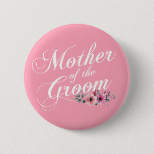 Simple Mother of the Groom Wedding   Pin Button