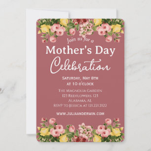 Simple Mother's Day Celebration   Floral theme Invitation