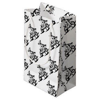 Simple Motorcross Bike and Rider Small Gift Bag