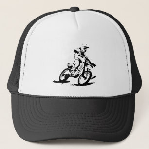 Simple Motorcross Bike and Rider Trucker Hat