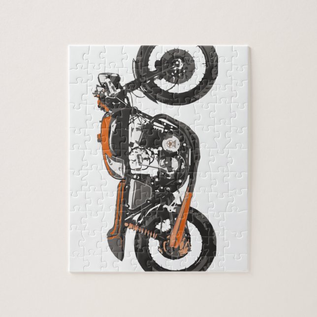 Simple Motorcycle - Cafe Racer 750 Drawing Jigsaw Puzzle (Vertical)
