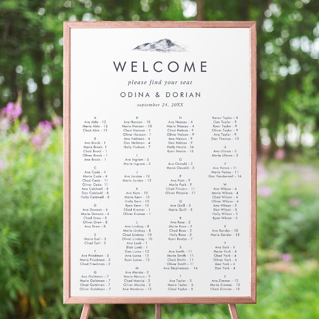 Simple Mountain Alphabetical Seating Chart (Creator Uploaded)