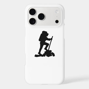 simple mountain hiking man black silhouette