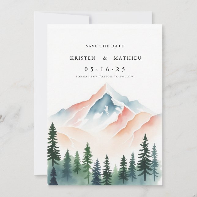 Simple Mountain Save The Date (Front)