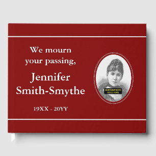 Simple, Mournful Funeral/Memorial Guest Book