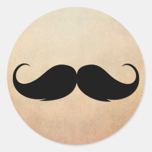 Simple Moustache Baby Shower Favours Classic Round Sticker