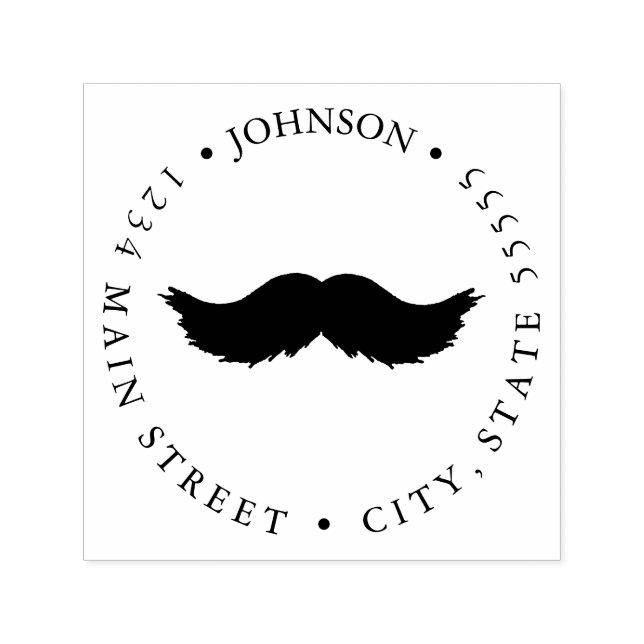 Simple Moustache Return Label Self-inking Stamp (Design)