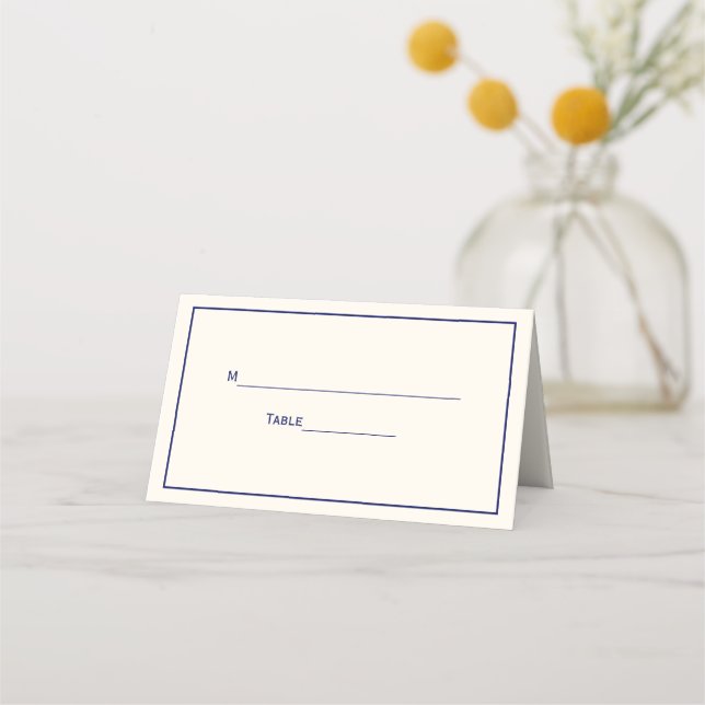 Simple Moyen Marine Bleu Frame Cartes d'escorte Iv (Dos)