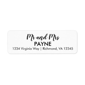 Simple Mr. & Mrs. Return Address Label