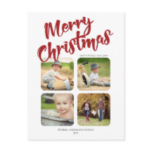 Simple Multi Photo Merry Christmas Postcard