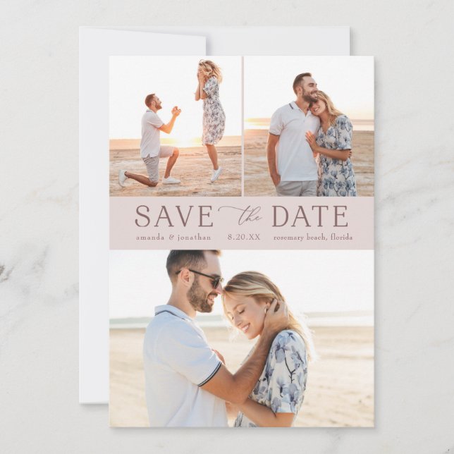 Simple Multi-Photo Save the Date Invitation (Front)
