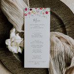 Simple Multicolor Wildflower Dinner Menu<br><div class="desc">This simple multicolor wildflower dinner menu card is perfect for a rustic wedding. The design features a multicolored assortment of pink,  blush,  purple,  yellow,  white,  violet,  red,  burgundy wild flowers.

This menu can be used for a wedding reception,  rehearsal dinner,  bridal shower or any event.</div>