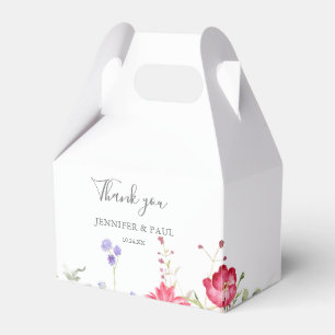 Simple Multicolor Wildflower Wedding Favor Box