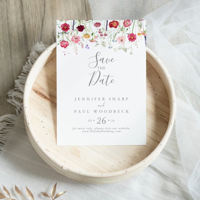 Simple Multicolor Wildflower Wedding Save The Date (Creator Uploaded)