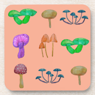 Simple mushroom pattern coaster