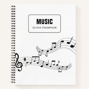 Simple Music Notes Treble School  Notebook