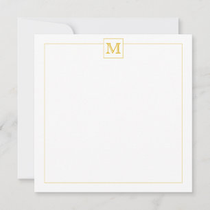 Simple Mustard Initial Monogram Square border Card