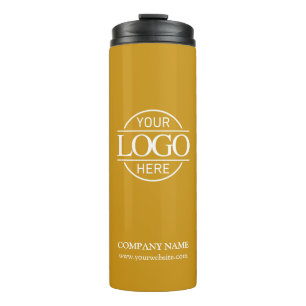 Simple Mustard Promotional Company Business Logo Thermal Tumbler