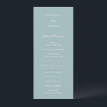 Simple Muted Blue Elegant Wedding Program<br><div class="desc">Modern wedding program featuring a simple design with a combination of a contemporary sans serif font,  an elegant handwriting script and an italic font.</div>