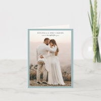 Simple Muted Blue Photo Elegant Wedding