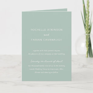 Simple Muted Green Photo Elegant Wedding Invitation