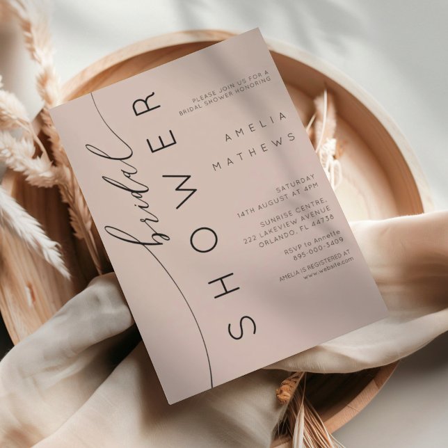 Simple Muted Peach Calligraphy Invitation (Créateur téléchargé)