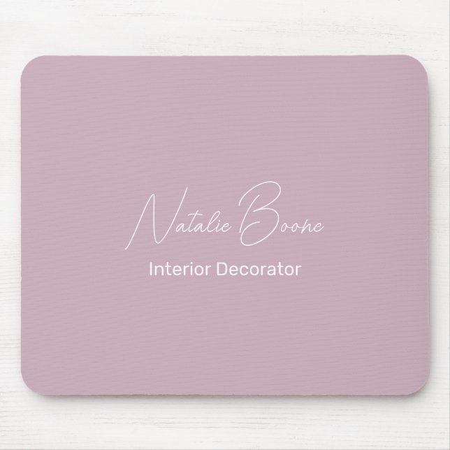 Simple Muted Pink Monogrammed Name Mouse Pad (Front)