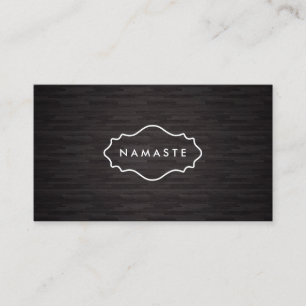 Simple Namaste Yoga Carte de visite en bois foncé