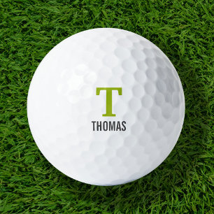 Simple Name and Monogram Initial Personalized Golf Balls