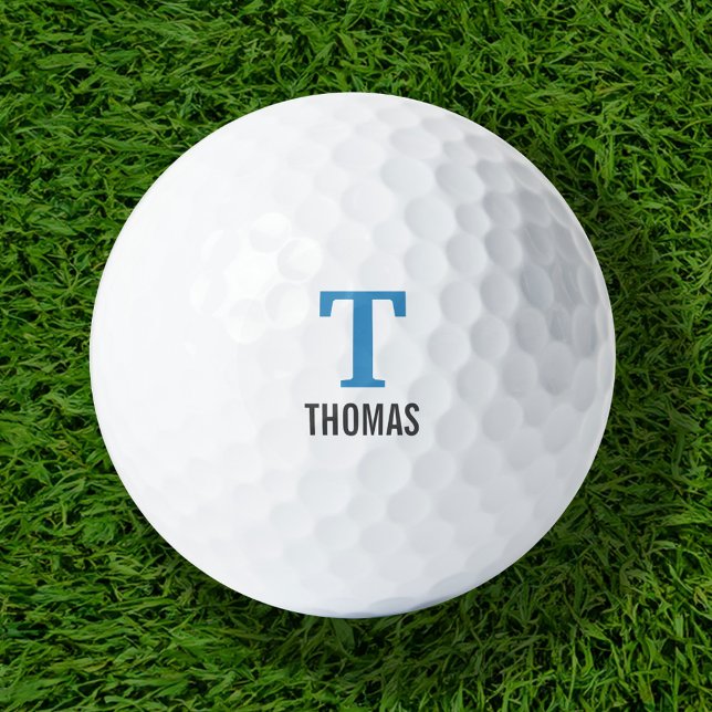Simple Name and Monogram Initial Personalized Golf Balls (Creator Uploaded)