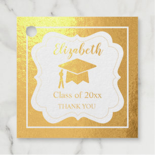 Simple Name and Photo Graduation Thank You Favour Tags