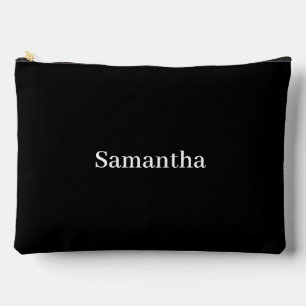 Simple Name Black and White Monogram Accessory Pouch