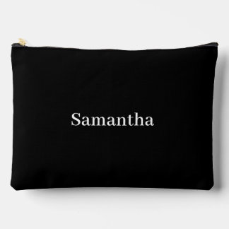 Simple Name Black and White Monogram Accessory Pouch